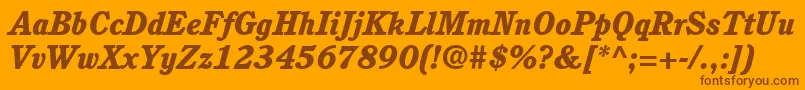 ItcCushingLtHeavyItalic Font – Brown Fonts on Orange Background
