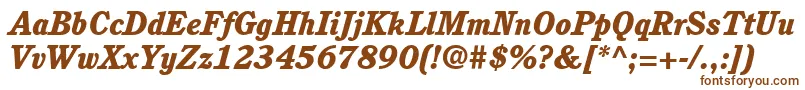 Czcionka ItcCushingLtHeavyItalic – brązowe czcionki na białym tle