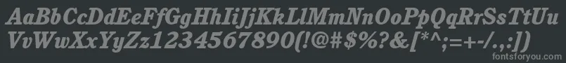 ItcCushingLtHeavyItalic Font – Gray Fonts on Black Background