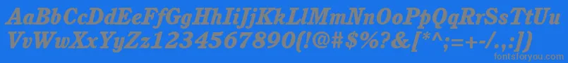 Шрифт ItcCushingLtHeavyItalic – серые шрифты на синем фоне