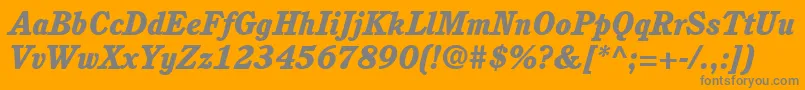 ItcCushingLtHeavyItalic-Schriftart – Graue Schriften auf orangefarbenem Hintergrund