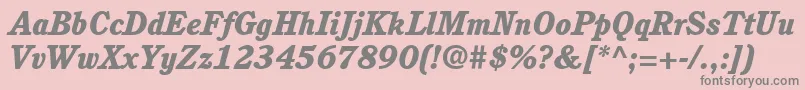 ItcCushingLtHeavyItalic Font – Gray Fonts on Pink Background
