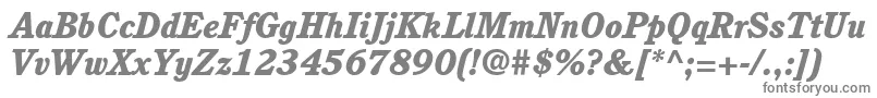 ItcCushingLtHeavyItalic Font – Gray Fonts on White Background