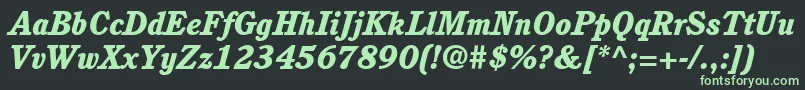 Шрифт ItcCushingLtHeavyItalic – зелёные шрифты на чёрном фоне