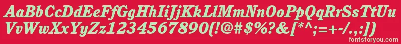 ItcCushingLtHeavyItalic Font – Green Fonts on Red Background