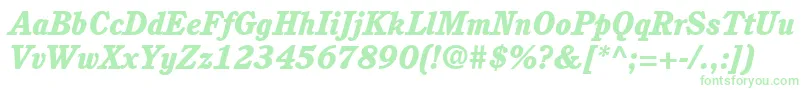 ItcCushingLtHeavyItalic Font – Green Fonts on White Background