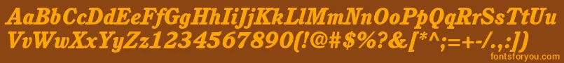 ItcCushingLtHeavyItalic Font – Orange Fonts on Brown Background