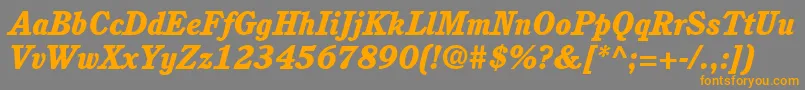 ItcCushingLtHeavyItalic Font – Orange Fonts on Gray Background