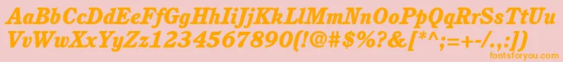 ItcCushingLtHeavyItalic Font – Orange Fonts on Pink Background