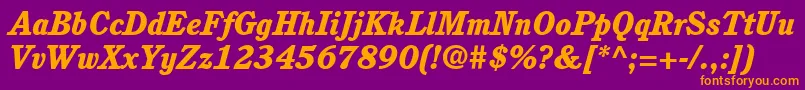 ItcCushingLtHeavyItalic Font – Orange Fonts on Purple Background