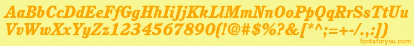 ItcCushingLtHeavyItalic Font – Orange Fonts on Yellow Background