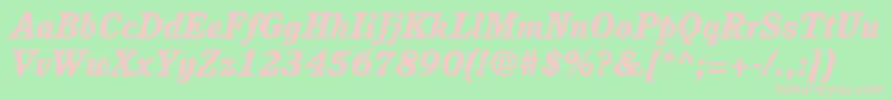 ItcCushingLtHeavyItalic Font – Pink Fonts on Green Background