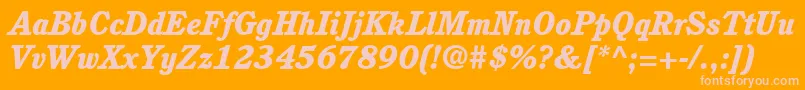 ItcCushingLtHeavyItalic Font – Pink Fonts on Orange Background