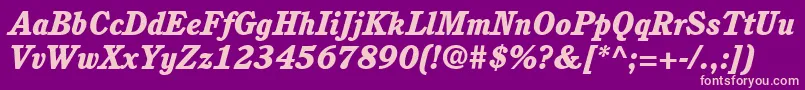 ItcCushingLtHeavyItalic Font – Pink Fonts on Purple Background