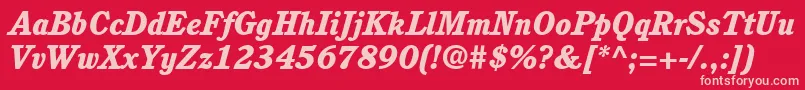 ItcCushingLtHeavyItalic Font – Pink Fonts on Red Background