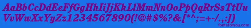 ItcCushingLtHeavyItalic Font – Purple Fonts on Blue Background
