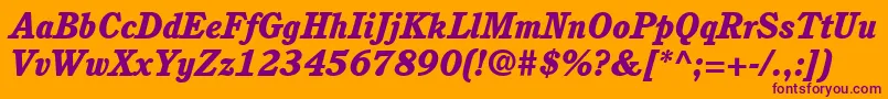 ItcCushingLtHeavyItalic Font – Purple Fonts on Orange Background