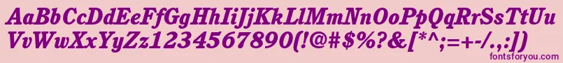 ItcCushingLtHeavyItalic Font – Purple Fonts on Pink Background
