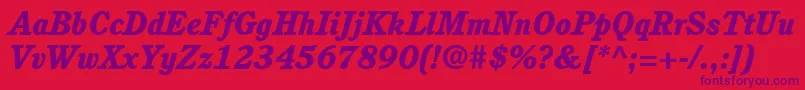 ItcCushingLtHeavyItalic Font – Purple Fonts on Red Background