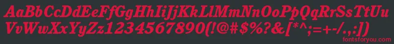 ItcCushingLtHeavyItalic Font – Red Fonts on Black Background