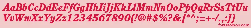 ItcCushingLtHeavyItalic Font – Red Fonts on Pink Background