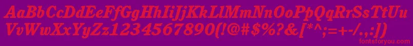 ItcCushingLtHeavyItalic Font – Red Fonts on Purple Background