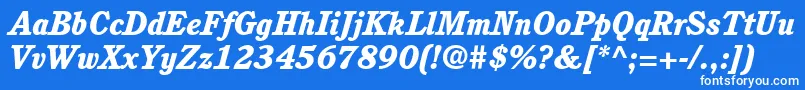 ItcCushingLtHeavyItalic Font – White Fonts on Blue Background