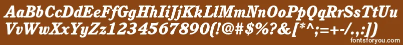 ItcCushingLtHeavyItalic Font – White Fonts on Brown Background