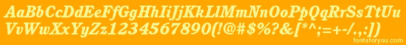ItcCushingLtHeavyItalic Font – Yellow Fonts on Orange Background