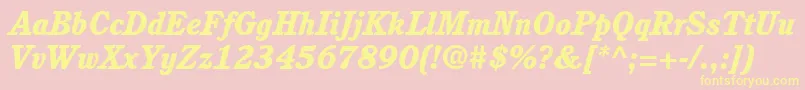 ItcCushingLtHeavyItalic Font – Yellow Fonts on Pink Background