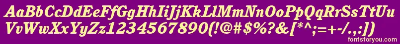 ItcCushingLtHeavyItalic Font – Yellow Fonts on Purple Background