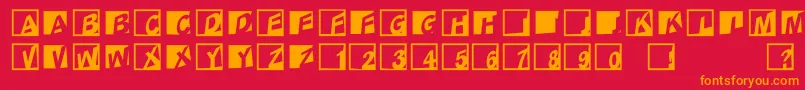 Шрифт Abclogosxyzcrazy – оранжевые шрифты на красном фоне