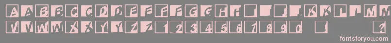 フォントAbclogosxyzcrazy – 灰色の背景にピンクのフォント