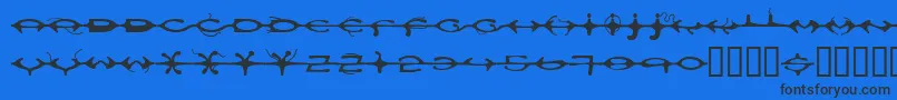 DnaAd Font – Black Fonts on Blue Background