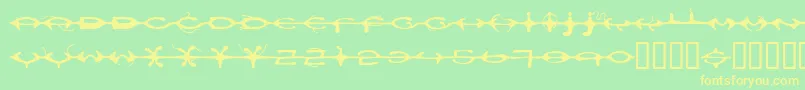 DnaAd Font – Yellow Fonts on Green Background