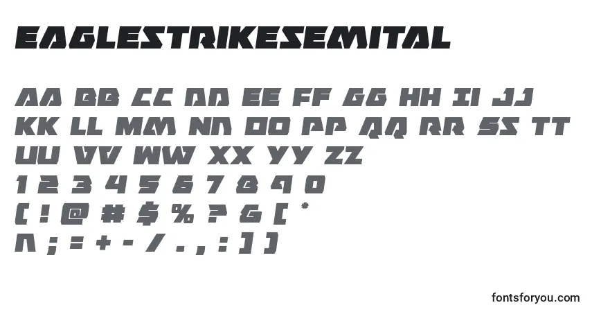 Шрифт Eaglestrikesemital – алфавит, цифры, специальные символы