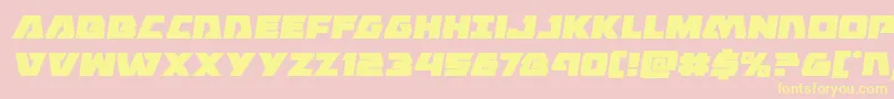 Eaglestrikesemital-Schriftart – Gelbe Schriften auf rosa Hintergrund