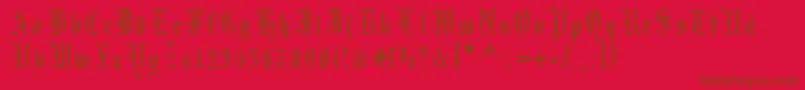 Moksrg Font – Brown Fonts on Red Background