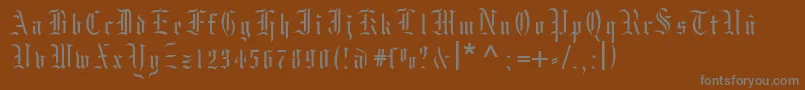 Moksrg Font – Gray Fonts on Brown Background