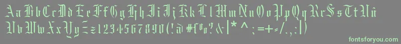 Moksrg Font – Green Fonts on Gray Background