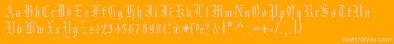 Moksrg Font – Pink Fonts on Orange Background