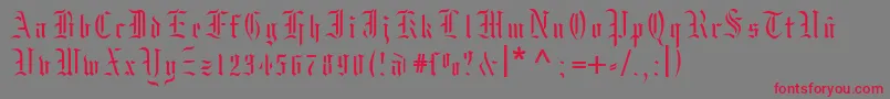 Moksrg Font – Red Fonts on Gray Background