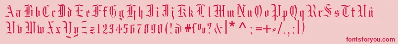 フォントMoksrg – ピンクの背景に赤い文字