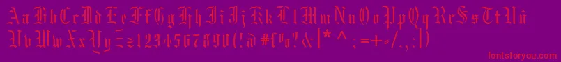 Moksrg Font – Red Fonts on Purple Background