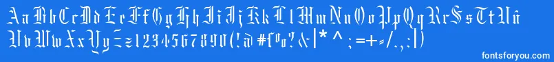 Moksrg Font – White Fonts on Blue Background