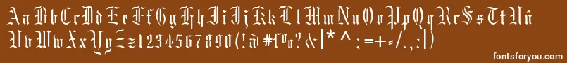 フォントMoksrg – 茶色の背景に白い文字