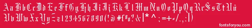 Moksrg Font – White Fonts on Red Background
