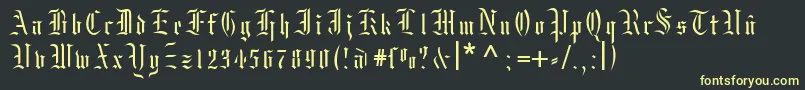 Moksrg Font – Yellow Fonts on Black Background