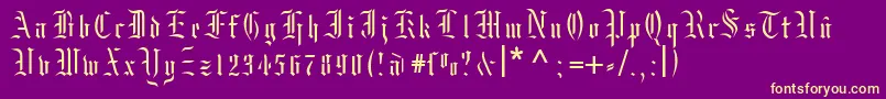 Moksrg Font – Yellow Fonts on Purple Background