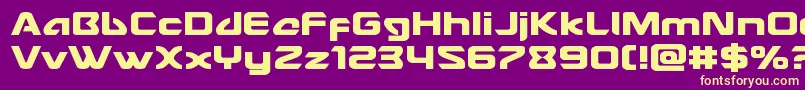 Fonte Usangelexpand – fontes amarelas em um fundo roxo